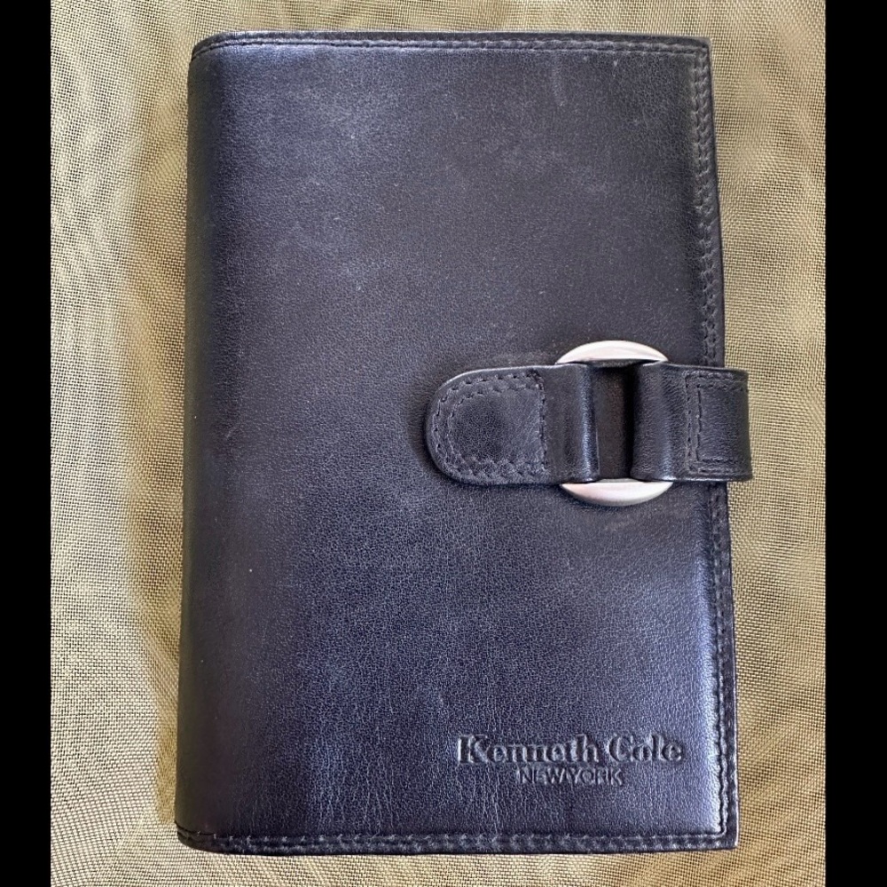 VINTAGE 1990s KENNETH COLE GENUINE LEATHER PLANNER FOLIO ORGANIZER TRAVEL WALLET